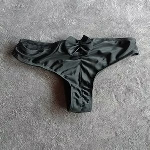 Very Cheeky Black Bikoni Bottoms w/Bow